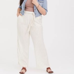 Torrid Stripe Linen Wide Leg Pants Size 22 NWT